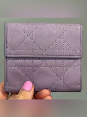 Christian Dior lilac compact wallet